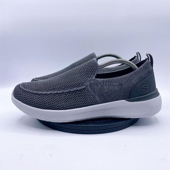 Skechers Mens 11.5 Lattimore Warner Slip On Shoes Gray Vegan Boat Shoes Loafers - Picture 2 of 9